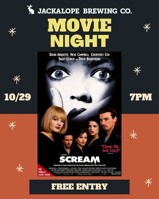 Oct 29 - Movie Night at Jackalope Brewing: Scream on the Patio