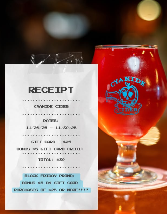 Cyanide Cider Black Friday Gift Card Bonus