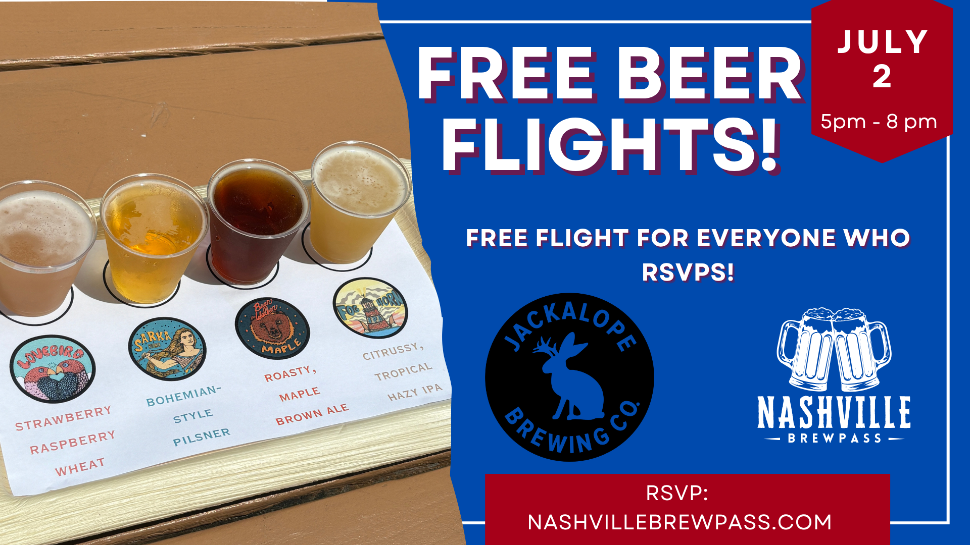 Free Beer Flight Night at Bar Jackalope – July 2nd