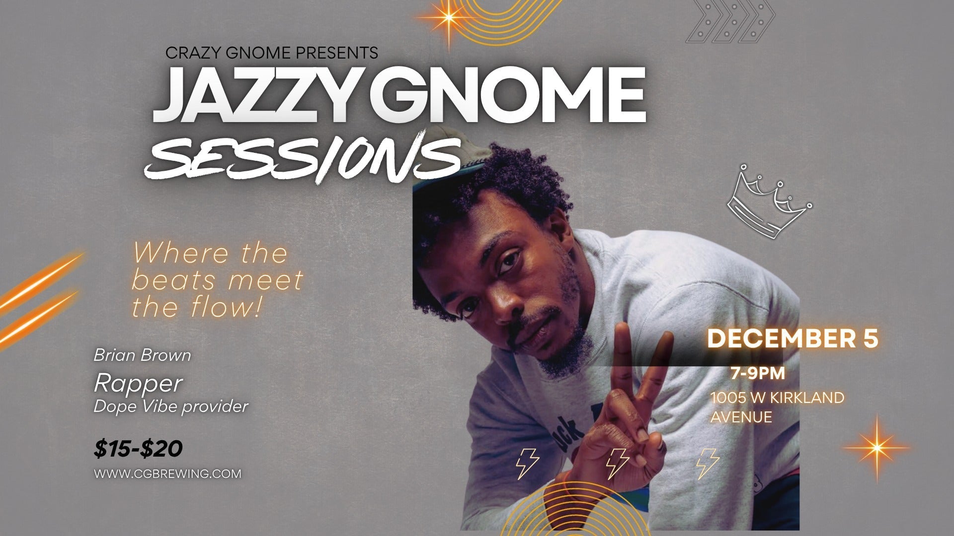 Dec 5 The Jazzy Gnome Sessions at Crazy Gnome Brewery