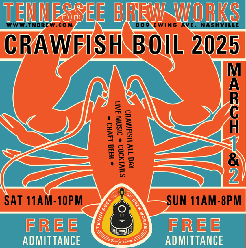 Tennessee Brew Works To Host Annual Crawfish Boil on March 1 & 2