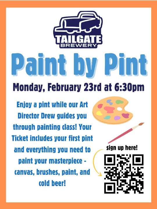 2/23 Paint by Pint Returns to TailGate Brewery in Murfreesboro