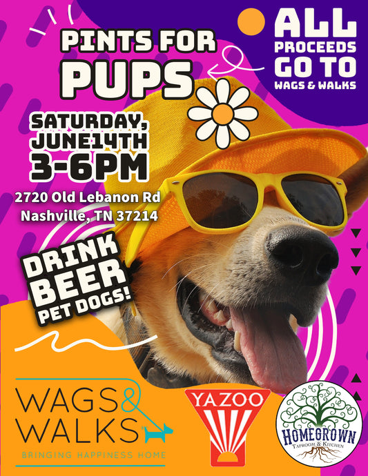 Pints for Pups at Homegrown June 14th
